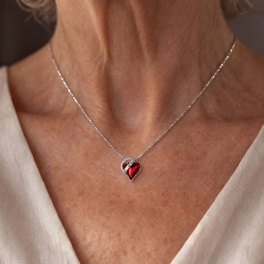 Collier cœur infini au rubis