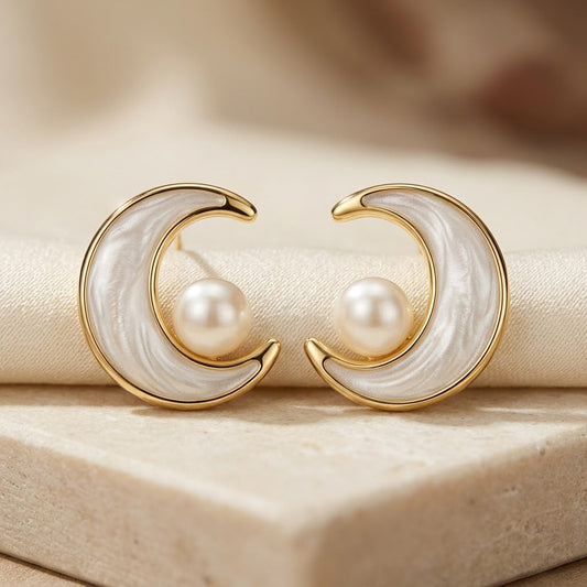 Puces d'oreilles perle en spirale en or