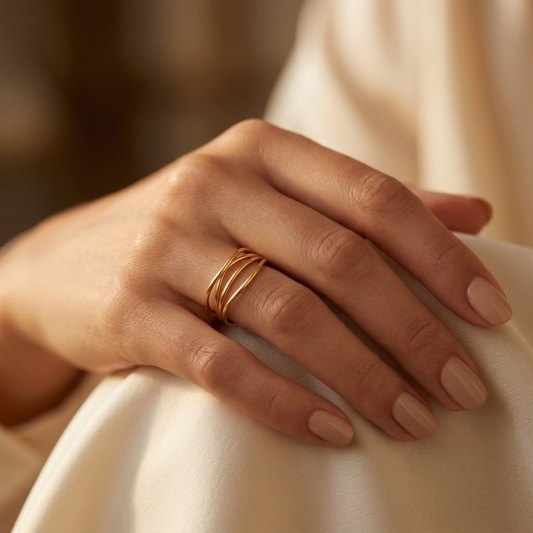 Bague enroulée minimaliste en or