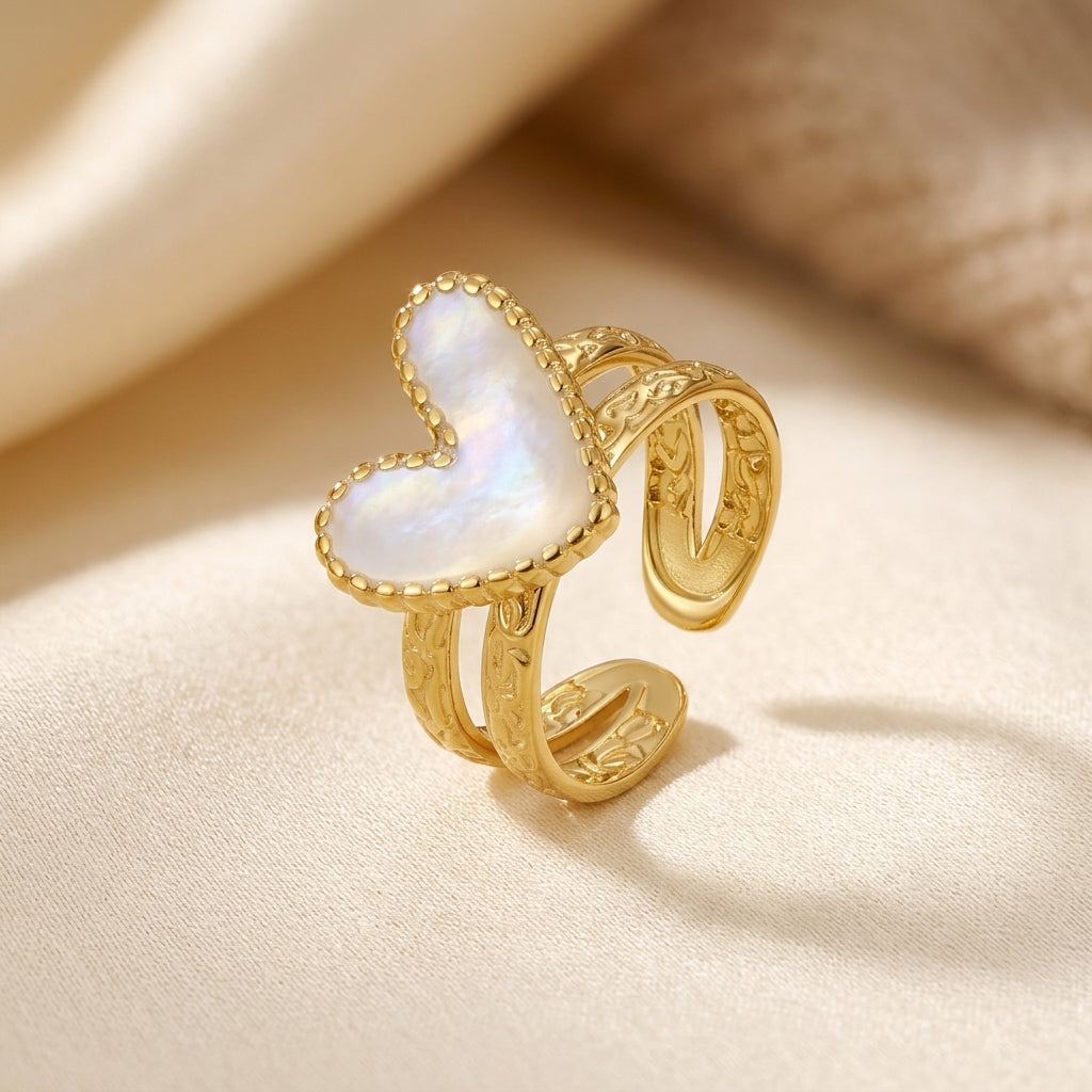 Bague motif cœur en or