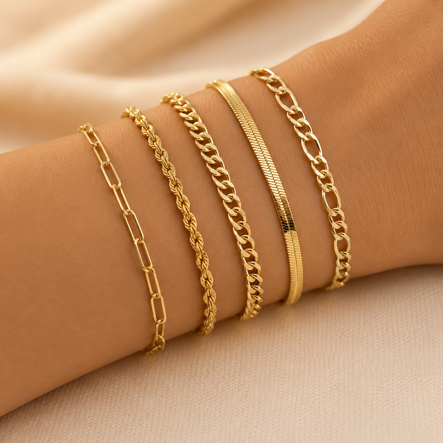 Ellis™ | Lot de bracelets en or