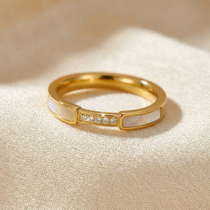 Bague anneau incrusté en or