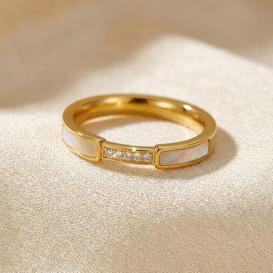 Bague anneau incrusté en or