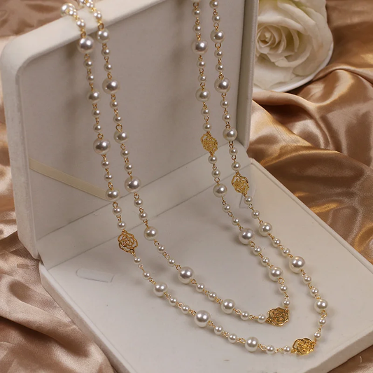Collier élégant en or à perles