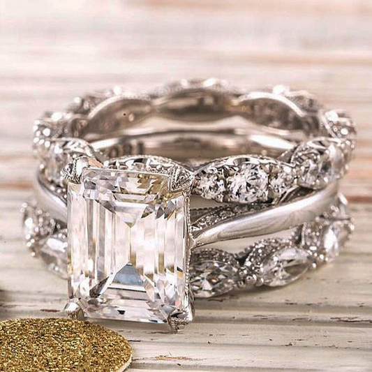Bague vintage en argent à couches brillantes