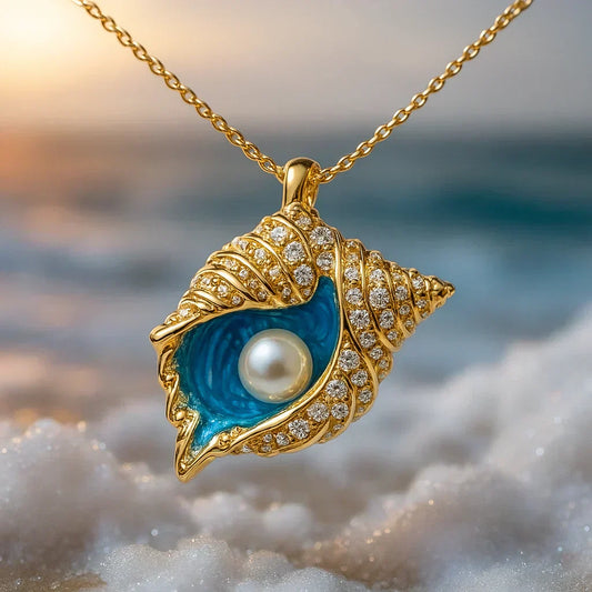 Collier coquillage et perle éclatante | Or