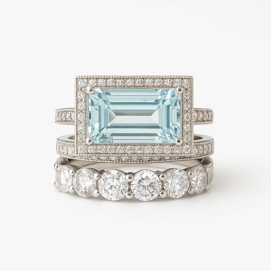 Lot de bagues vintage en argent et verre turquoise