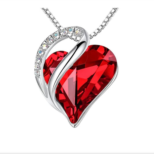 Collier cœur infini au rubis
