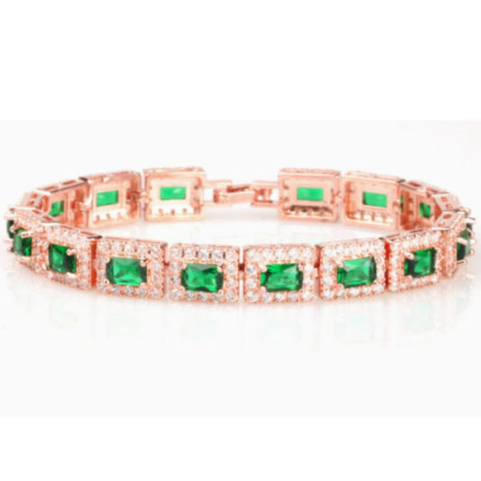 Bracelet statement en or vert émeraude